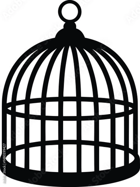 Fototapeta silhouette cage line art vector 