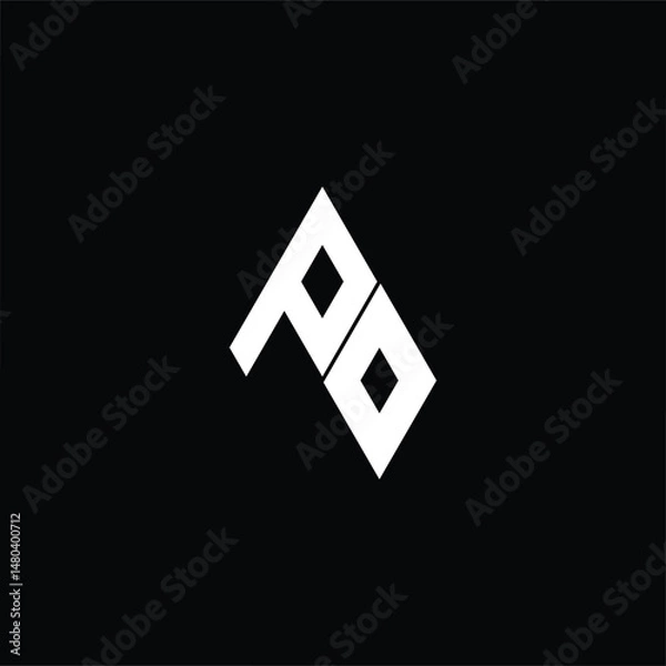 Obraz Modern flat style logo featuring the letters P and O. Clean, minimalist design perfect for branding, business identity, and corporate use.