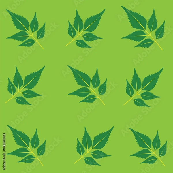 Fototapeta Seamless leaf pattern design vector