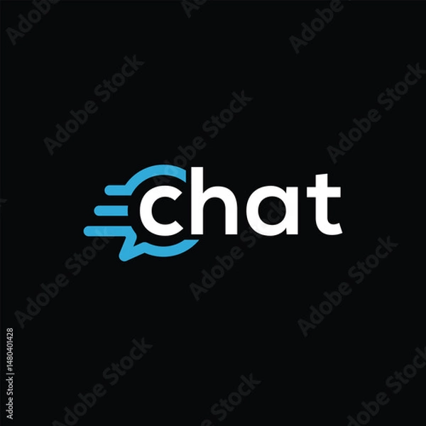 Fototapeta chat logo design, sound bubble graphic vector, circle round icon concept