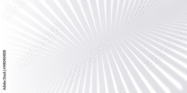 Obraz White Digital Dots Grid Abstract Background. Light Futuristic Technology Surface. AI Data Visualization Concept.