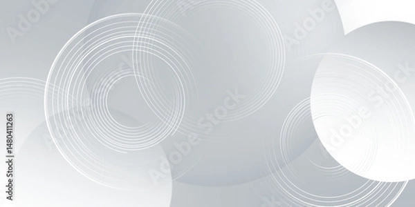 Fototapeta White geometric abstract background overlap layer on bright space with lines effect decoration.  Vector illustration abstract graphic design banner pattern background template. vector illustration.  