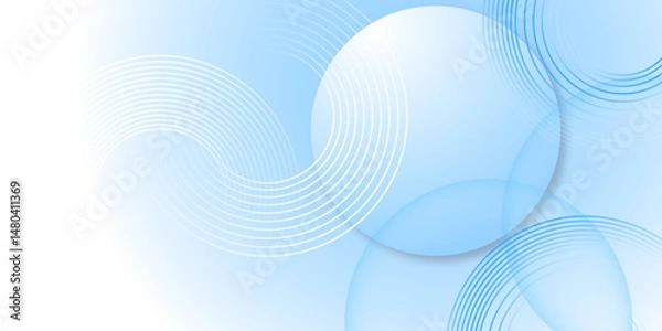 Fototapeta Abstract blue modern background with circle elements. Gradient abstract background with circular line patterns. Geometric stripe line art design for poster, brochure, cover, website. Vector illustrate