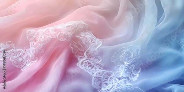 Fototapeta Delicate Pastel Silk Swirls Featuring Serene Blues and Pinks for Sophisticated and Calming Design Elements
abstract pink background with smoke