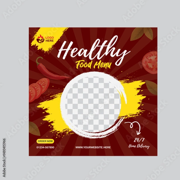 Obraz Healthy food menu social media post