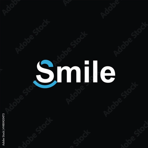 Fototapeta smile logo design, typography text smile graphic vector