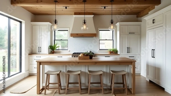 Obraz Modern Kitchen Space with Elegant Layout
