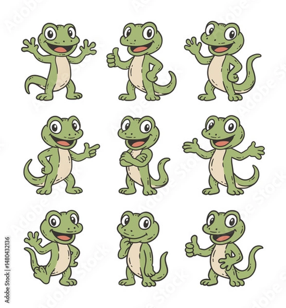 Obraz Cute Gecko Doodle Style Illustration