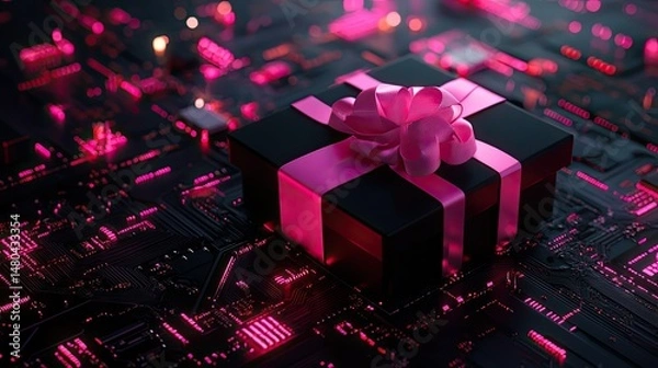 Obraz Gift on a Circuit Board