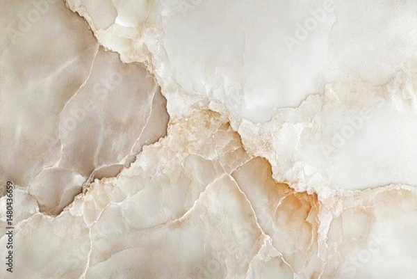 Obraz Abstract stone surface with a blend of beige and off-white hues, showcasing veining and marbling patterns.  Textured background evokes a natural aesthetic, suggesting high-quality material