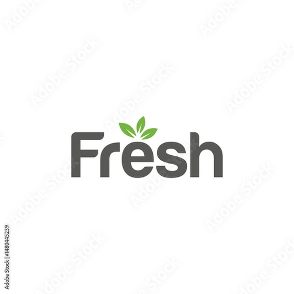 Fototapeta fresh logo design, leaf green nature graphic vector concept 