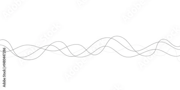 Fototapeta A sophisticated abstract background featuring layered, wavy lines in black and shades of gray on a white backdrop.	