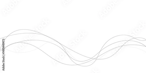 Fototapeta Technology abstract lines on white background. Undulate Grey Wave Swirl, frequency sound wave, twisted curve lines with blend effect	