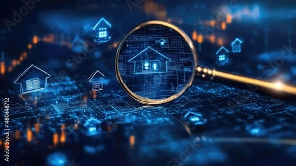 Obraz Analyzing real estate market trends through data