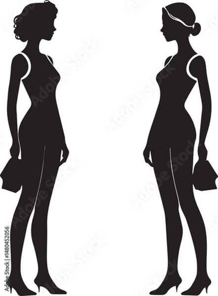 Fototapeta Silhouettes of women set vector