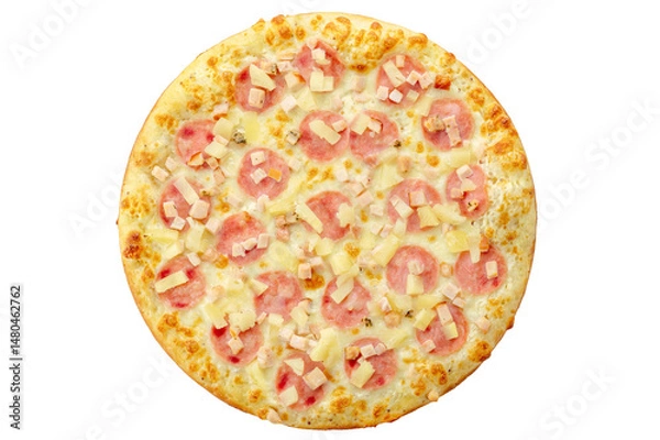 Fototapeta pizza on a white background. food for the menu and delivery site