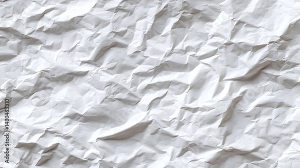 Fototapeta White Crumpled Paper Texture Background Image