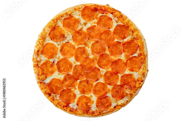 Fototapeta pizza on a white background. food for the menu and delivery site