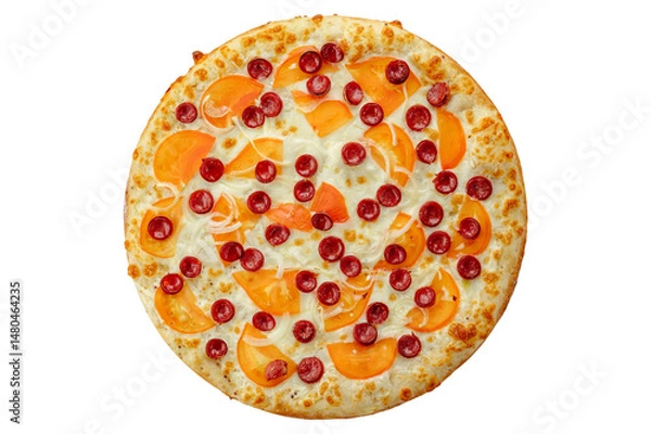 Fototapeta pizza on a white background. food for the menu and delivery site