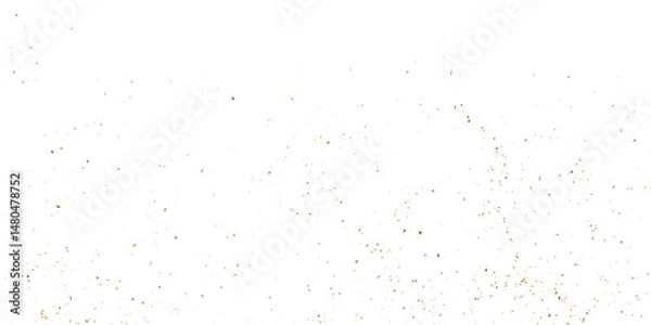 Fototapeta Golden glitter confetti falling down on transparent background. Vector illustration.
