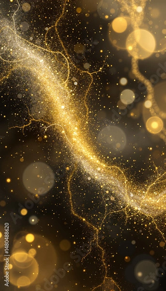 Fototapeta AI generated images. Abstract gold and zilver background for Christmas or New Year