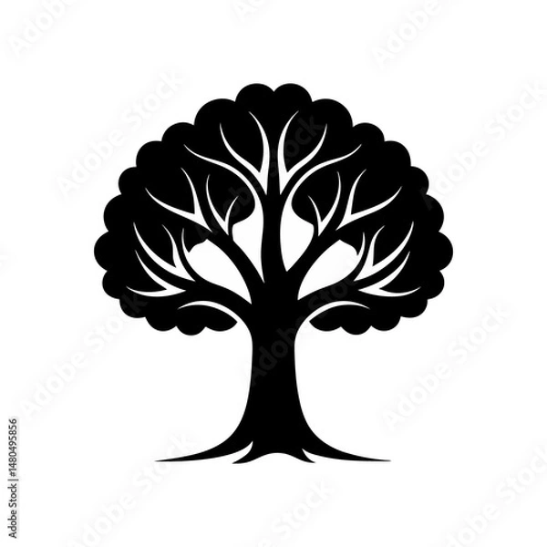 Obraz tree silhouette vector illustration