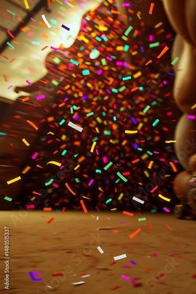 Fototapeta Colorful Confetti Explosion A Festive Party Scene