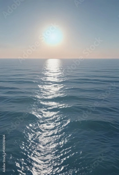 Obraz Subtle light blue gradient, calming ocean hues, ethereal glow , design, pastel