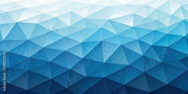 Fototapeta Abstract Geometric Pattern of Interconnected Triangles in Shades of Blue
