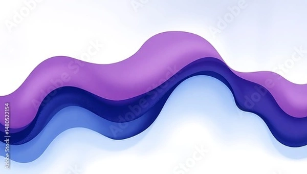 Fototapeta Abstract Multilayered Violet Blue White Waves Illustration