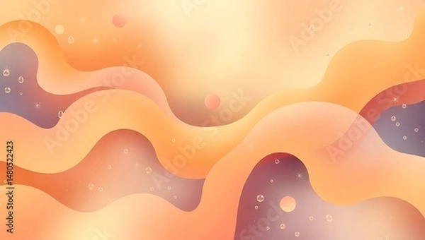 Fototapeta Abstract Soft Orange Flowing Gentle Gradient Background