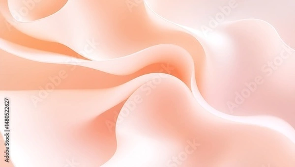 Fototapeta Abstract soft flowing curves background peach color