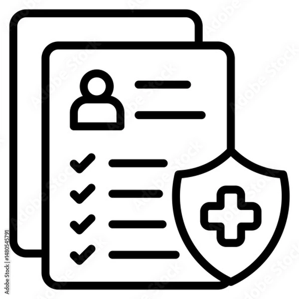 Fototapeta Health Coverage line icon