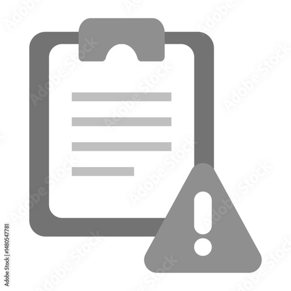 Fototapeta Incident Reporting Icon. Clipboard with warning symbol representing issue log, workplace safety report, or system alert..