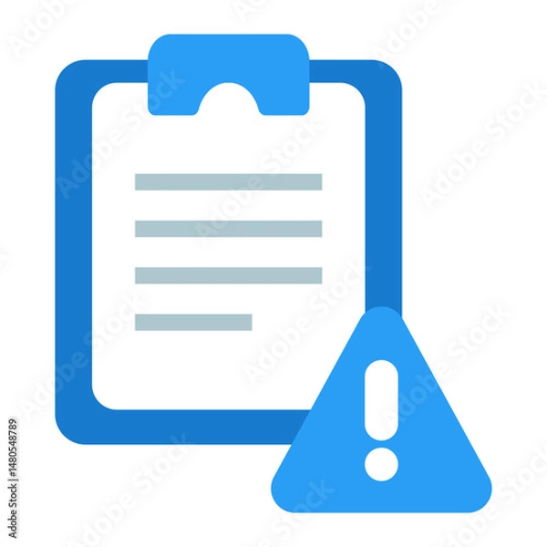 Fototapeta Incident Reporting Icon. Clipboard with warning symbol representing issue log, workplace safety report, or system alert..