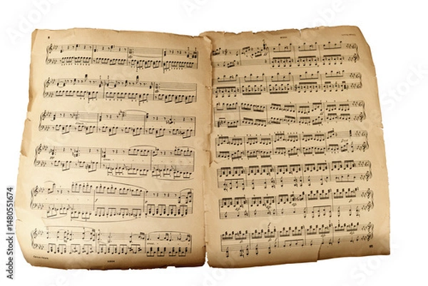 Obraz Two Sheet Music - partitura - musical symbols