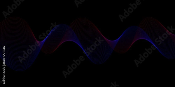 Obraz abstract vector background with wavy lines . Abstract grey, white wavy smooth element swoosh speed wave modern stream curve and technology lines on transparent background.