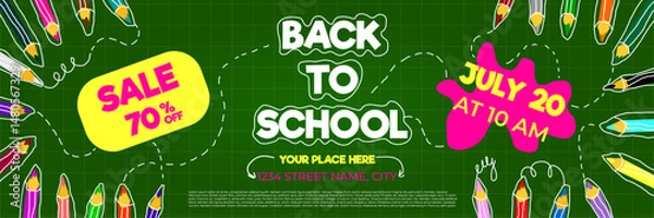 Obraz Back to school. Collage education.