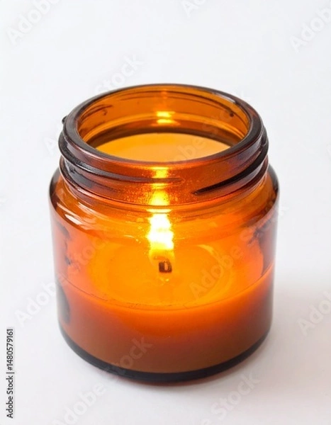 Fototapeta Jar candle with flame