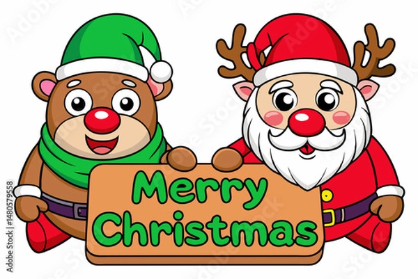 Obraz Santa Claus with reindeer