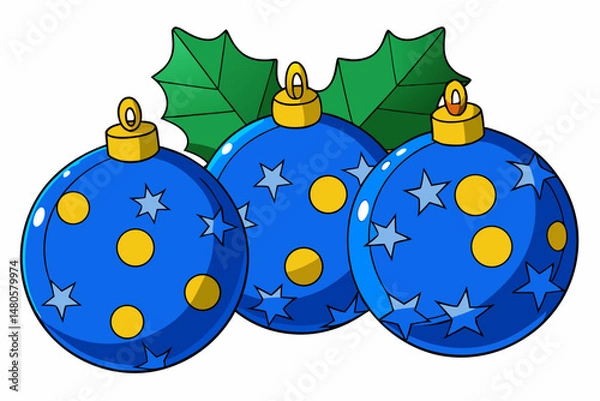 Obraz Christmas balls with Christmas tree