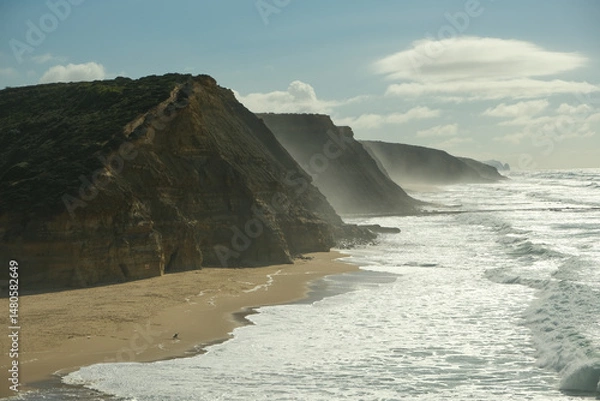 Obraz Beautiful beach in Portuguese coastline,  S. Juliao beach in Portugal. Beach