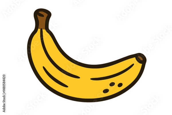 Fototapeta Vector cartoon illustration of a banana as an isolated food object