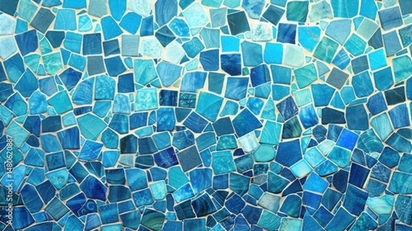 Obraz Blue Tile Mosaic Background