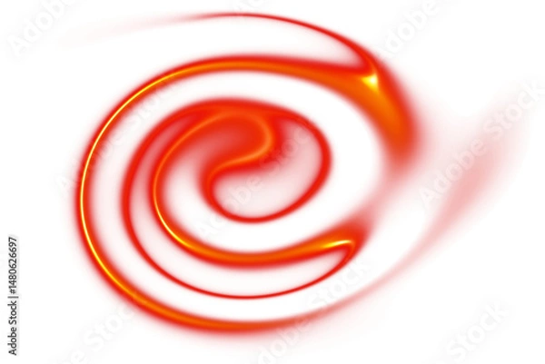 Fototapeta Red yellow light effect transparent light. Isolated on transparent background. Png file.