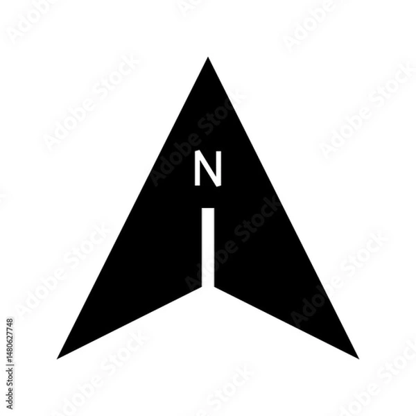 Fototapeta Architectural north arrow and compass outline vector