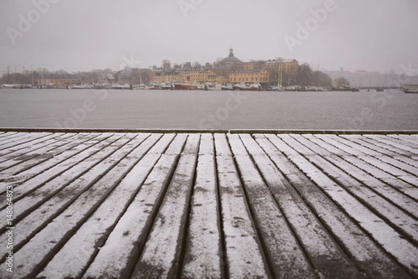 Obraz Boat dock with snow