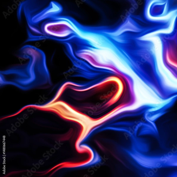 Obraz Abstract fluid art digital painting and dynamic swirling patterns with vibrant color transitions.