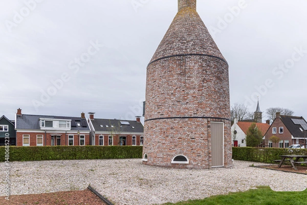 Fototapeta Historic lime kiln in Zoutkamp in Groningen the Netherlands