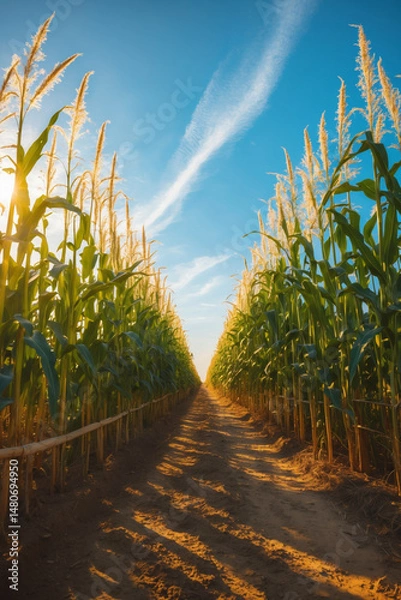 Obraz corn field at sunset